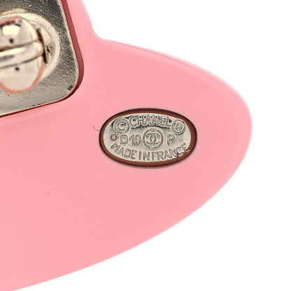 Chanel Resin Icon Manga Hat Brooch Pink White Gold 3 of 4