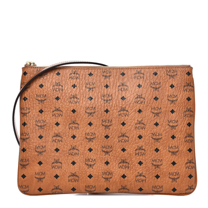 MCM Visetos Medium Crossbody Pouch Cognac 1 of 9