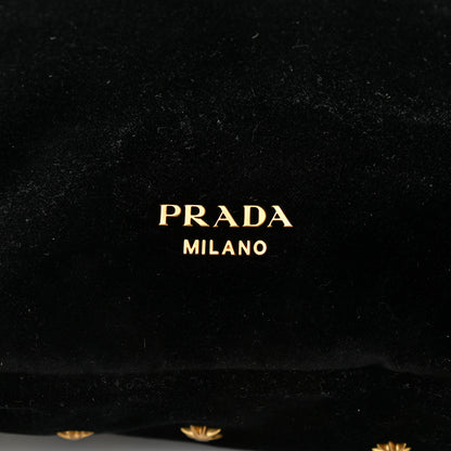 Prada Velvet Astrology Large Drawstring Hobo Bag Black 6 of 11