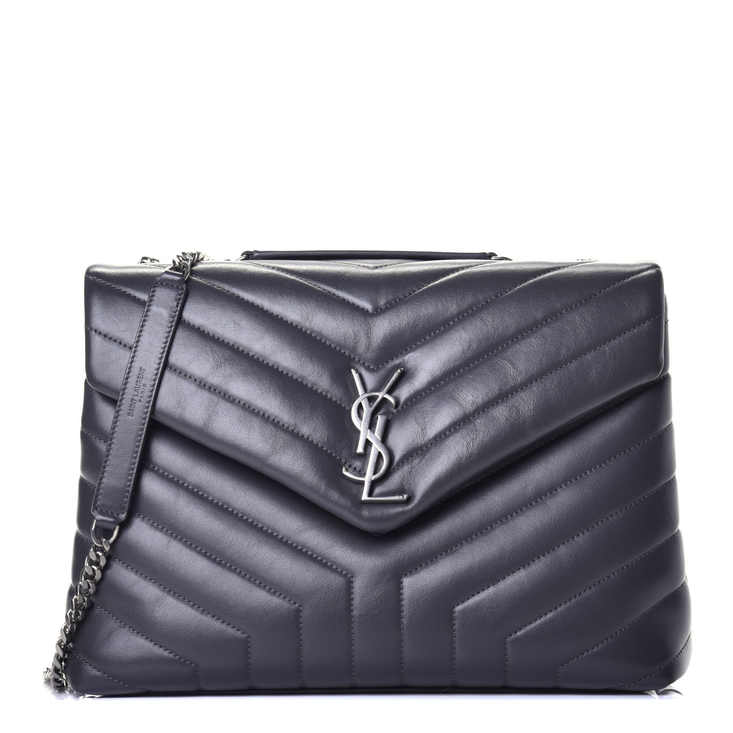 Saint Laurent Calfskin Y Quilted Monogram Medium Loulou Chain Satchel Asphalt 1 of 8
