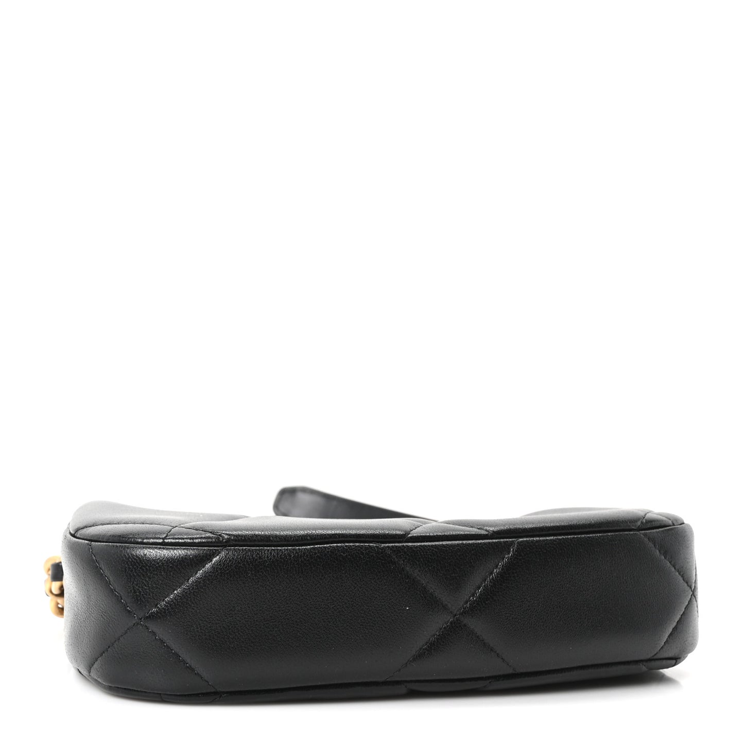 Lambskin Quilted Chanel 19 Hobo Clutch With Chain Black