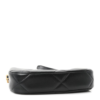 Chanel Lambskin Quilted Chanel 19 Hobo Clutch With Chain Black 4 of 11