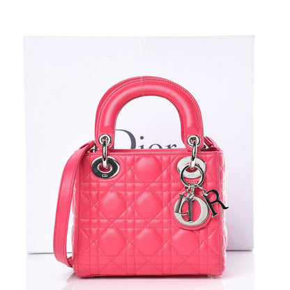 Christian Dior Lambskin Cannage Mini Lady Dior Fuchsia 12 of 12