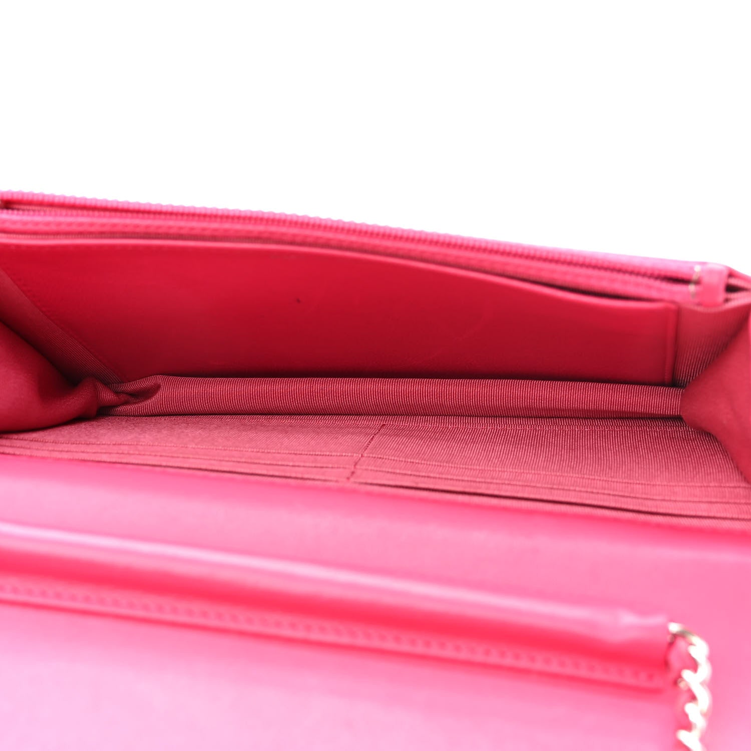 Chanel Lambskin Quilted Wallet on Chain WOC Dark Pink 4 of 11