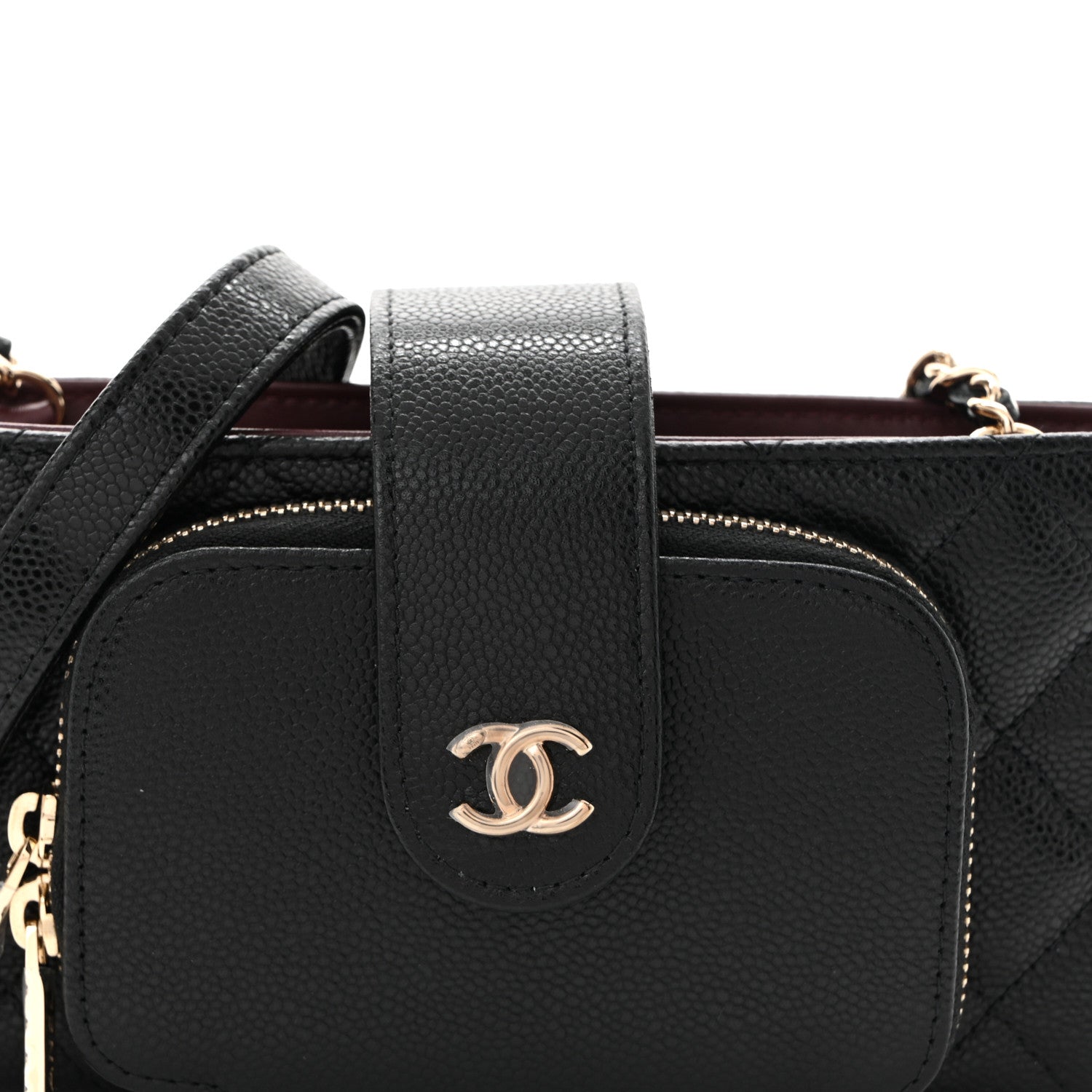 Chanel Caviar Quilted Business Affinity Phone Holder With Chain Black 9 of 11