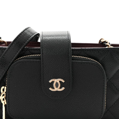 Chanel Caviar Quilted Business Affinity Phone Holder With Chain Black 9 of 11
