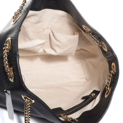 Gucci Pebbled Calfskin Medium Soho Chain Shoulder Bag Black 5 of 7