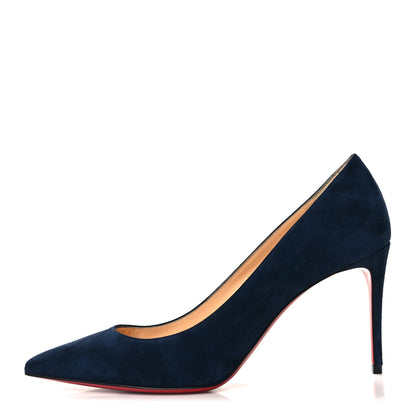 Christian Louboutin Veau Velours Pigalle Follies 85 Pumps 37.5 Navy 1 of 7