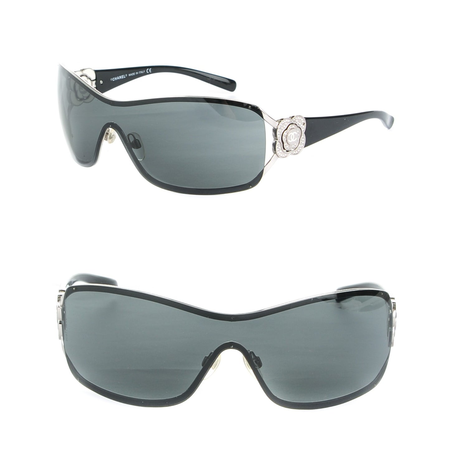 Swarovski Crystal Camellia CC Sunglasses 4164-B Black