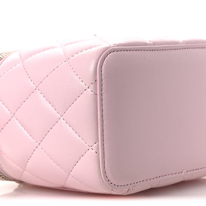 Chanel Lambskin Quilted Small Top Handle Vanity Case With Chain Light Pink 9 of 12