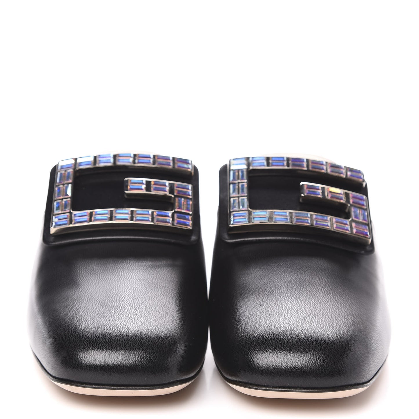 Malaga Kid Crystal Square G Madelyn Mules 37 Black