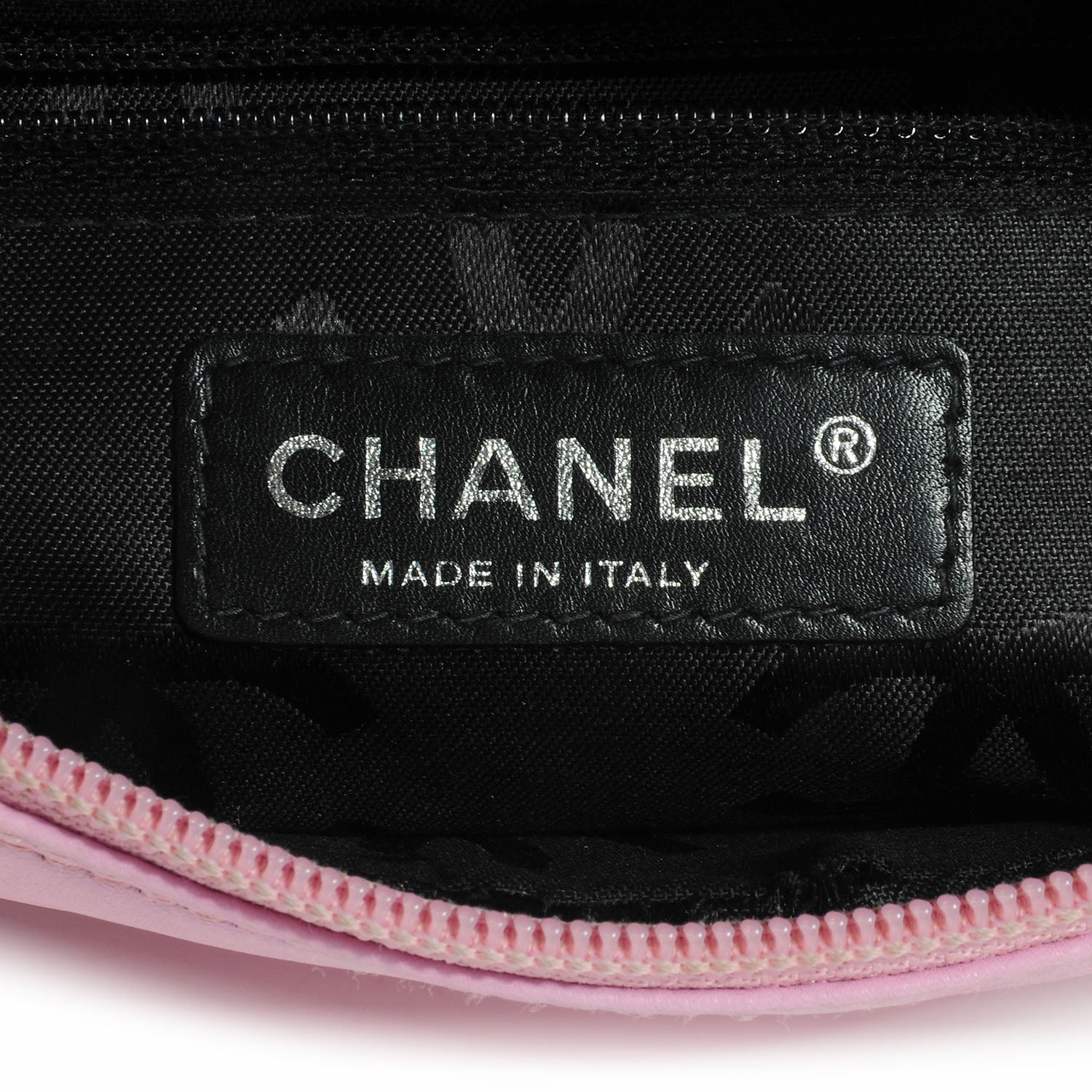 Chanel Calfskin Quilted Cambon Pochette Pink Black 6 of 7