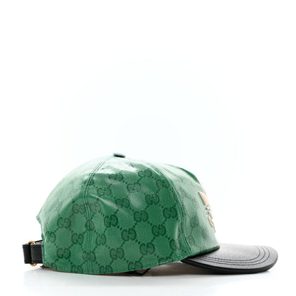 Gucci X ADIDAS Crystal Monogram Textured Dollar Calfskin Trefoil Embroidered Stefanos Baseball Hat New Shamarock Black 5 of 8