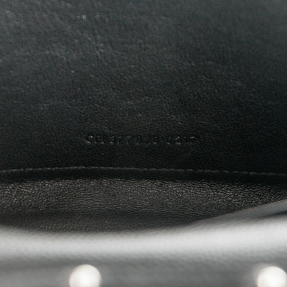 Saint Laurent Grain De Poudre Matelasse Chevron Monogram Chain Wallet Black 7 of 8