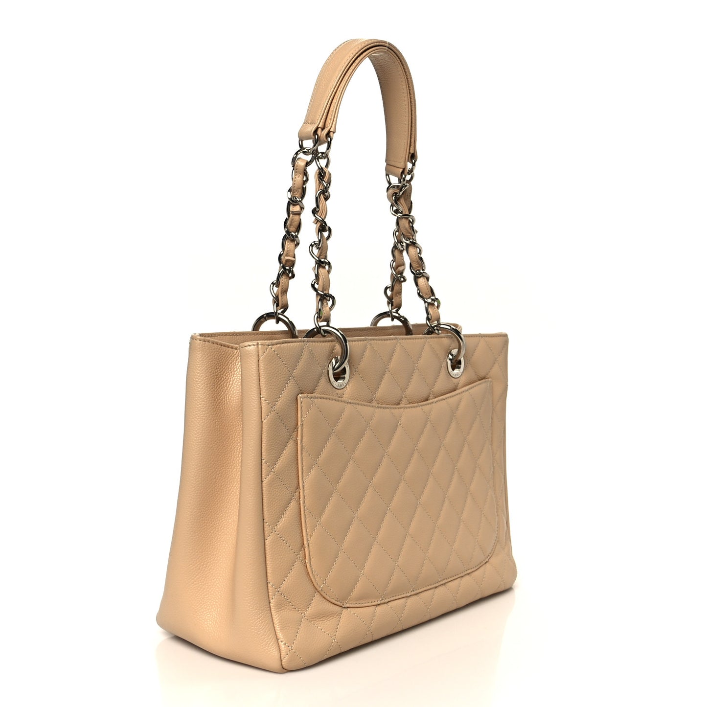 Caviar Quilted Grand Shopping Tote GST Beige