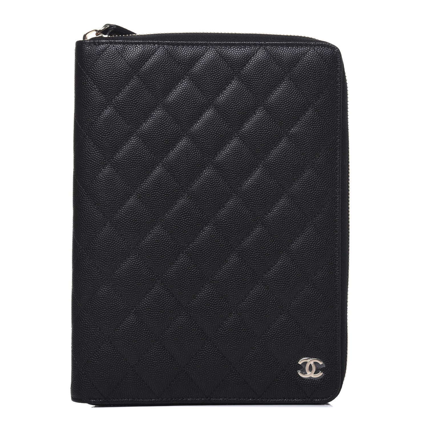 Chanel Caviar Quilted Zip Around Notebook Agenda Cover Black 1 of 12