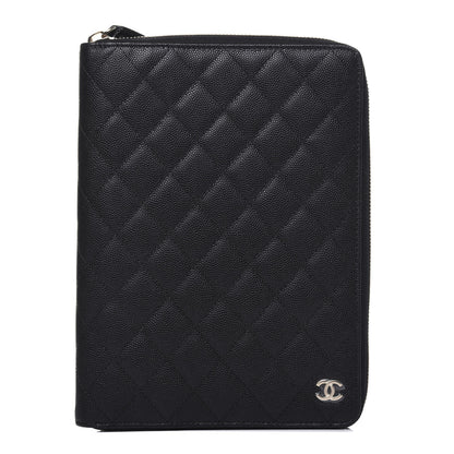 Chanel Caviar Quilted Zip Around Notebook Agenda Cover Black 1 of 12