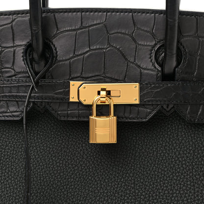 Hermes Togo Matte Alligator Birkin Touch 30 Black 8 of 11