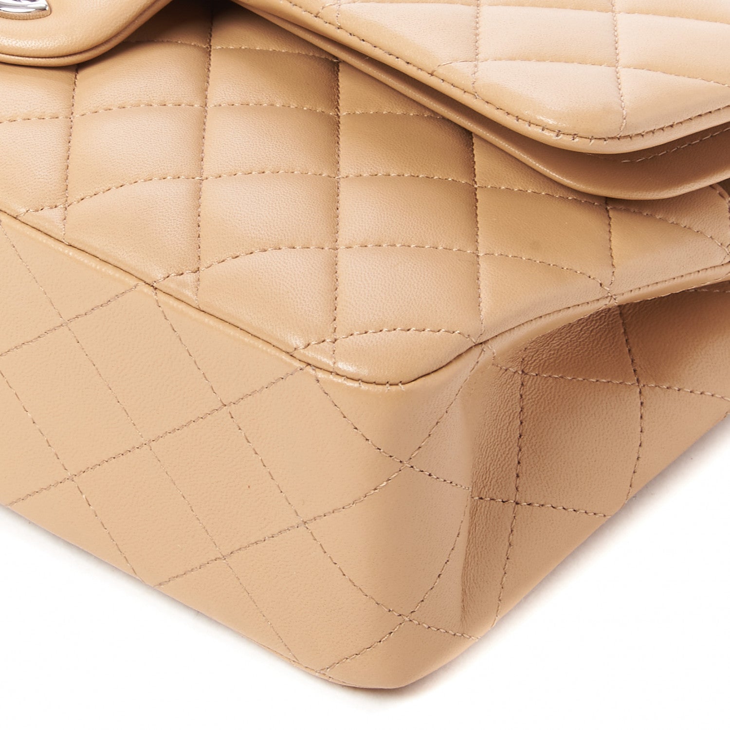 Chanel Lambskin Quilted Medium Double Flap Beige 4 of 10