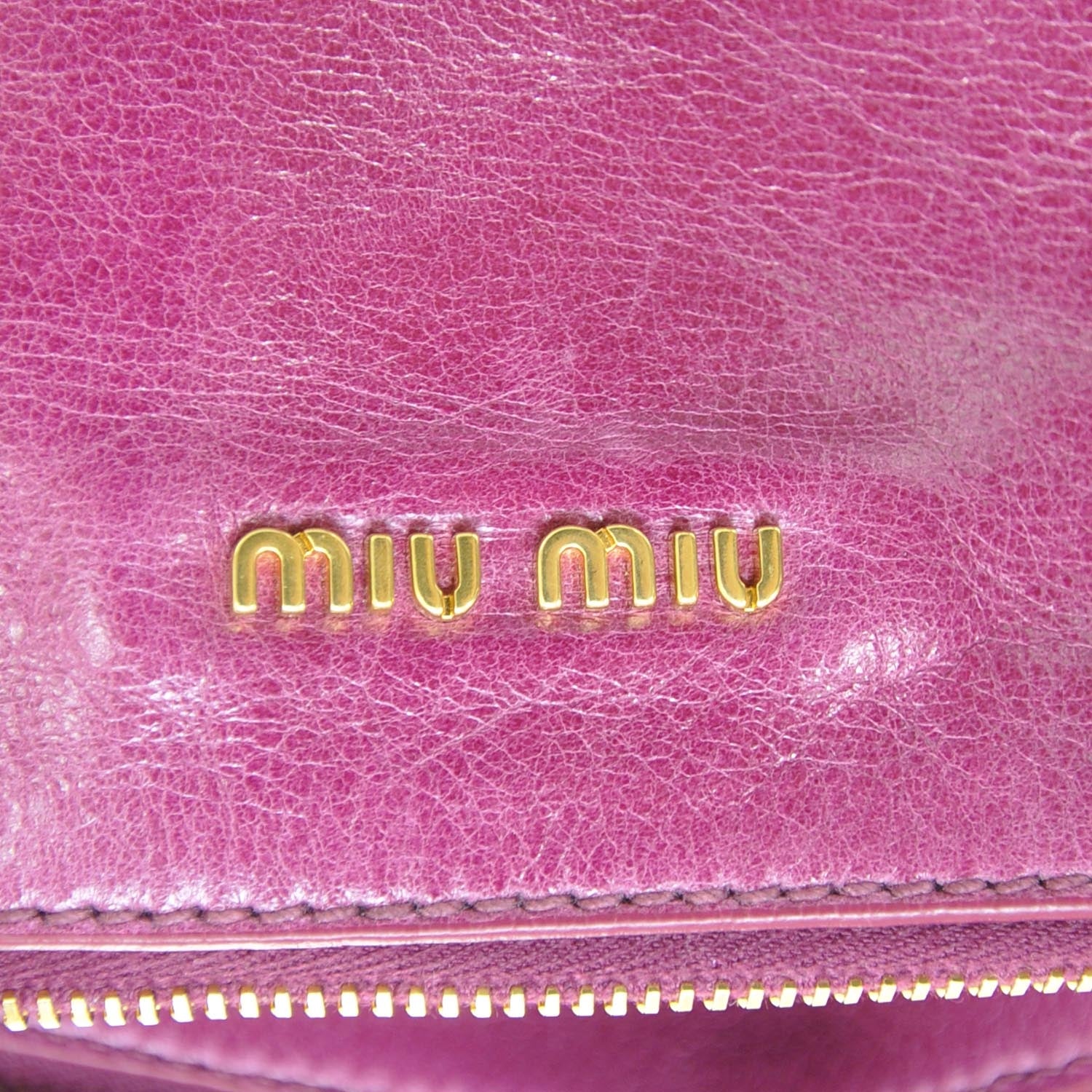 Miu Miu Vitello Lux Mini Bow Bag Fuchsia 7 of 8