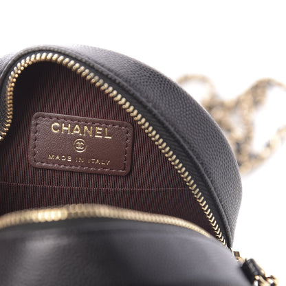 Chanel Caviar Quilted Round Clutch With Chain Black 6 of 11