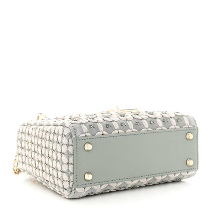 Christian Dior Suede Calfskin Stone And Beads Mini Lady Dior Grey 4 of 10
