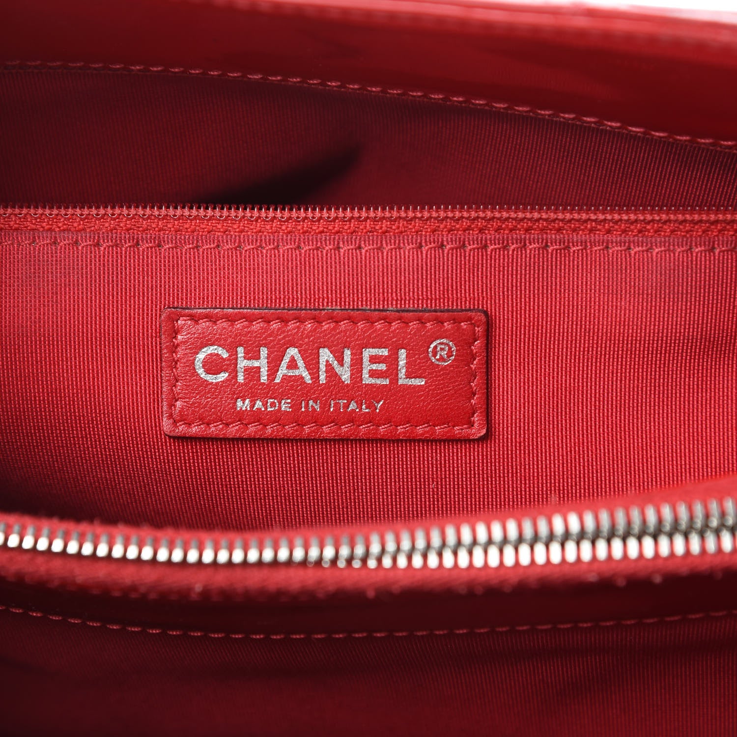 Chanel Patent Quilted Grand Shopping Tote GST Red 6 of 19