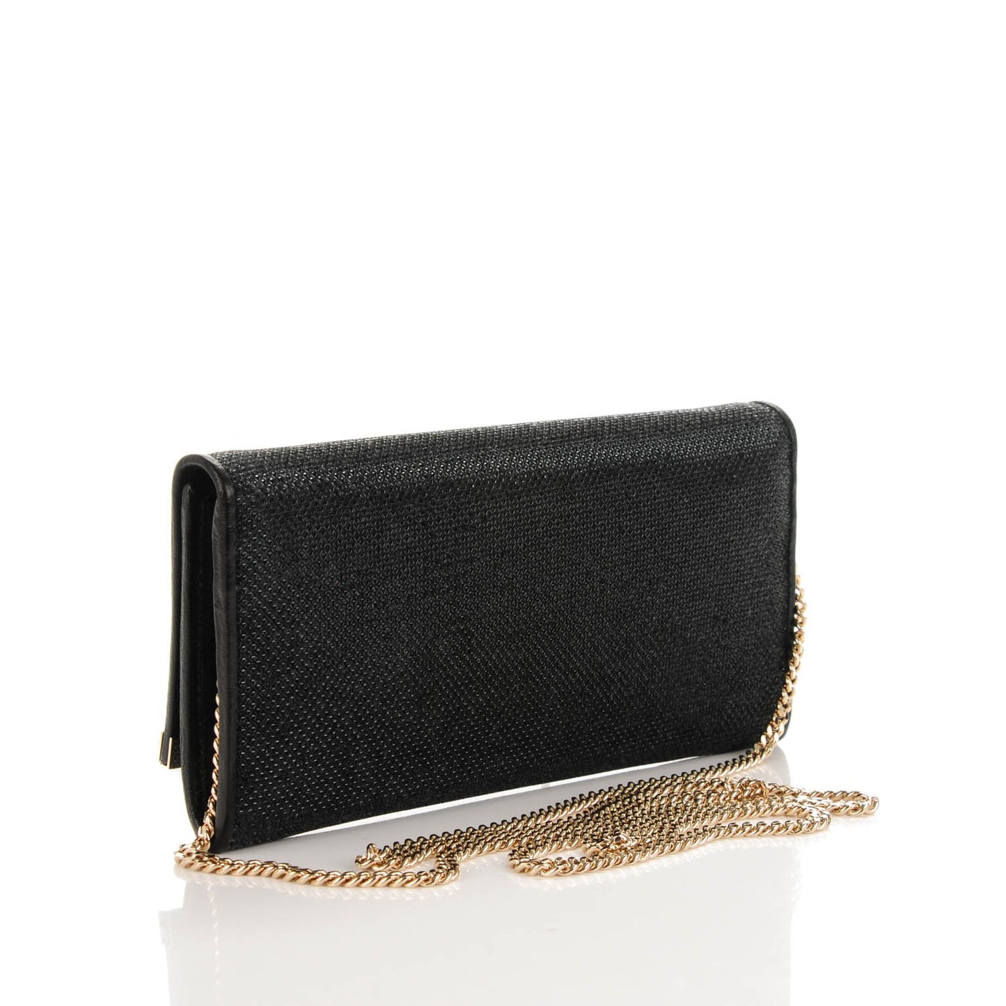 Canvas Glitter Milla Wallet on Chain Black