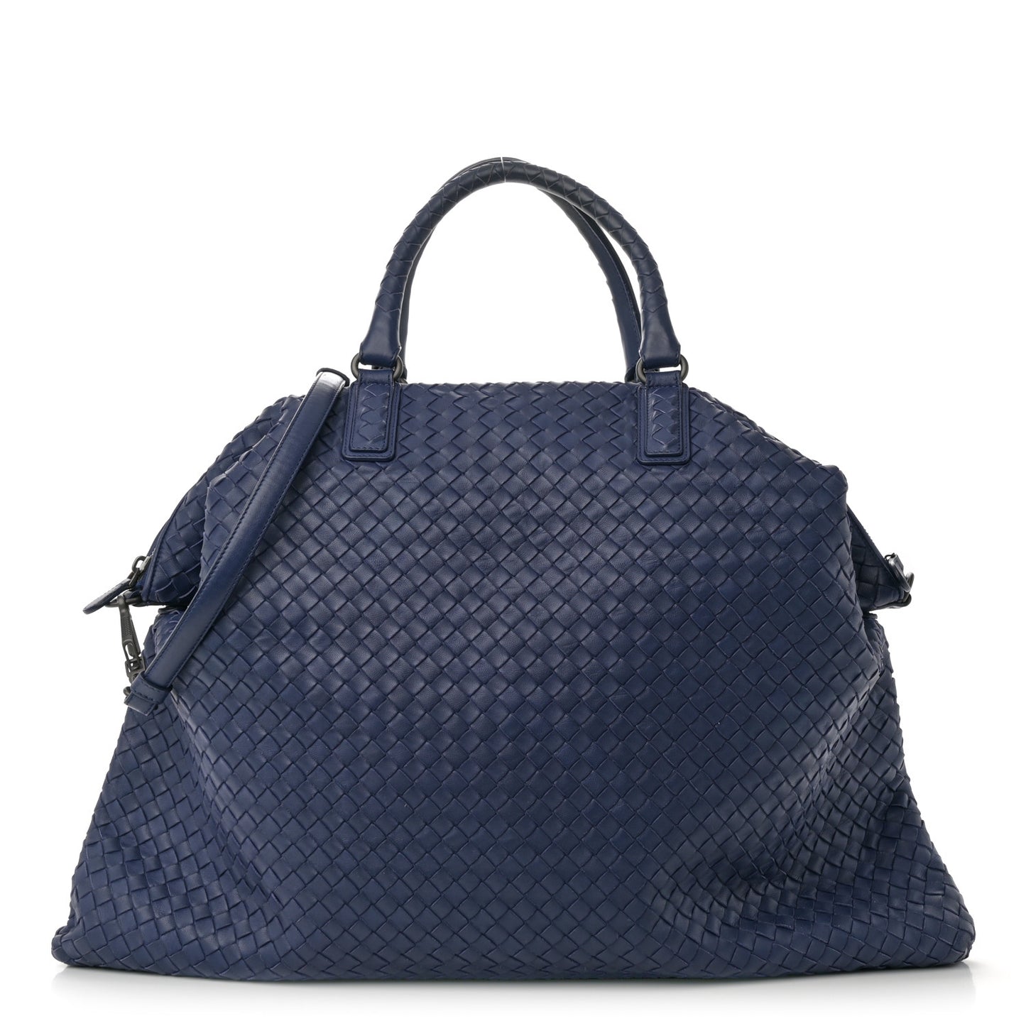 Nappa Intrecciato Maxi Convertible Tote Baltic Blue