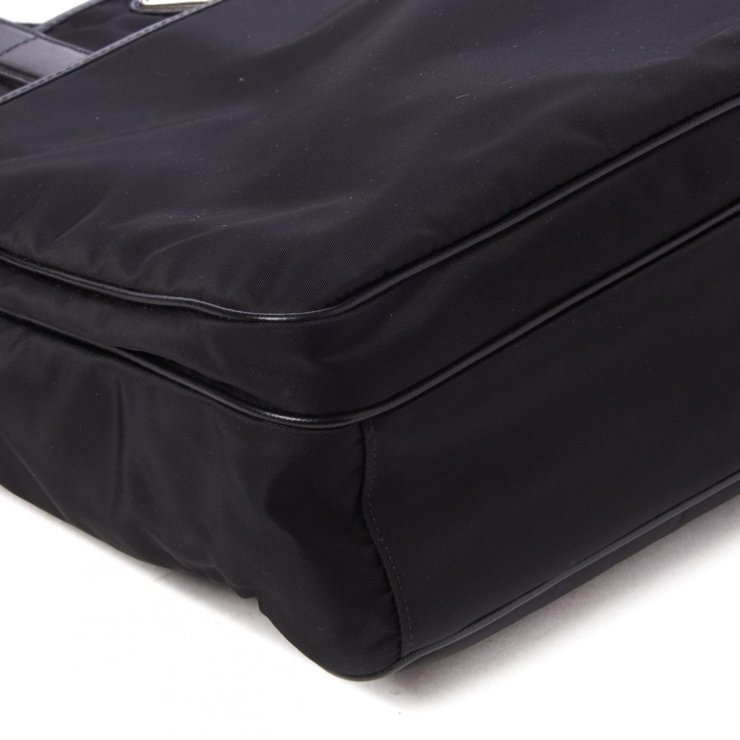 Tessuto Nylon Saffiano Shopping Tote Black