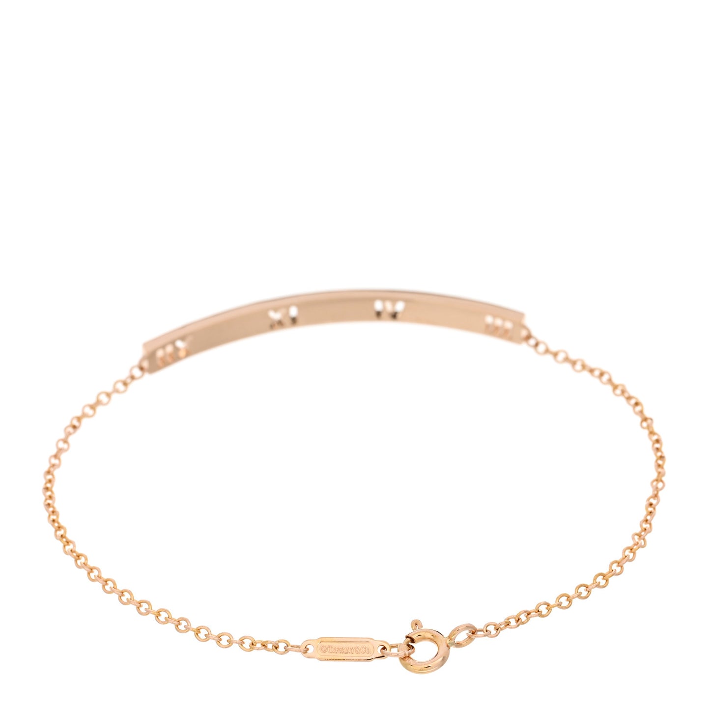 18K Rose Gold Diamond Atlas Bar Pierced Bracelet