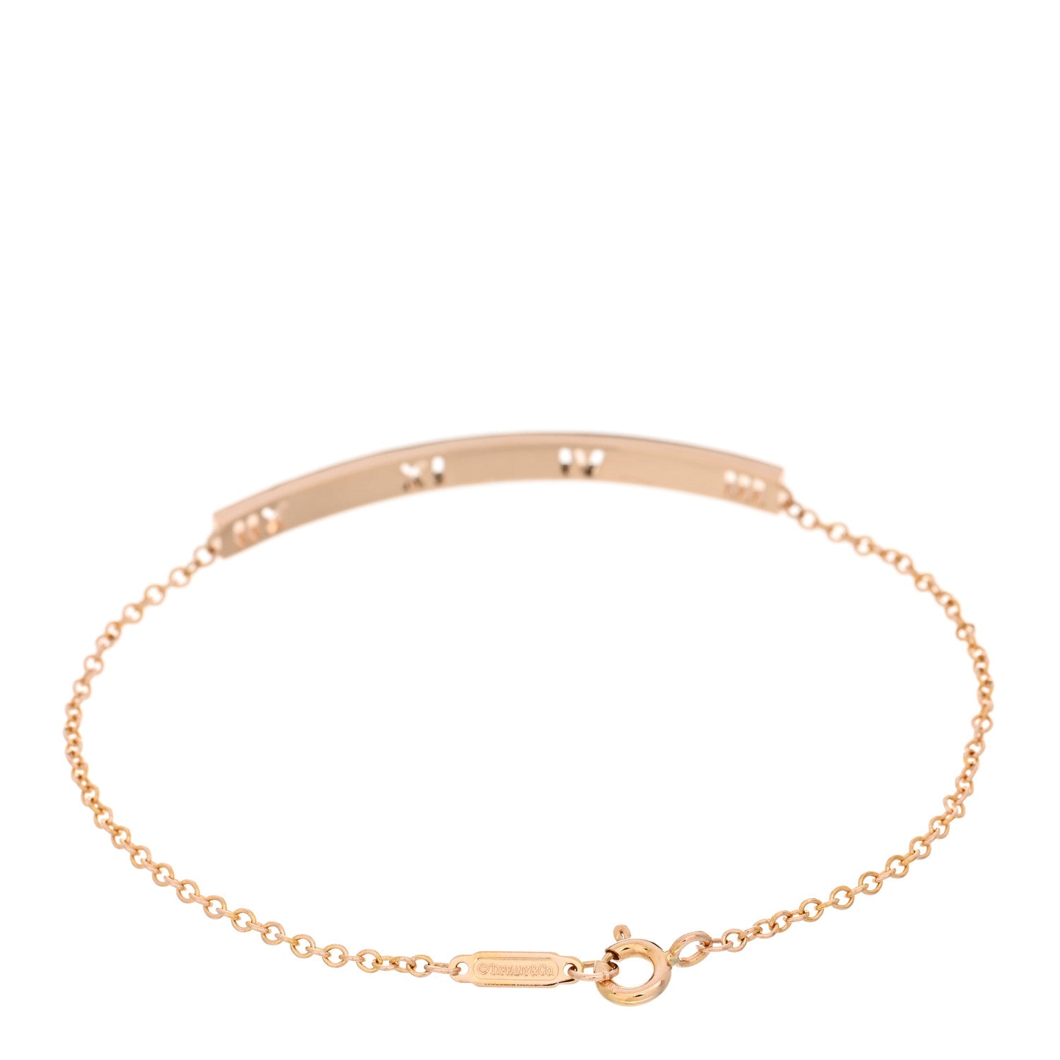 Tiffany 18K Rose Gold Diamond Atlas Bar Pierced Bracelet 2 of 3