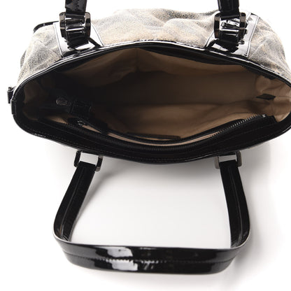 Burberry Shimmer Check Degrade Medium Tote Black 5 of 12