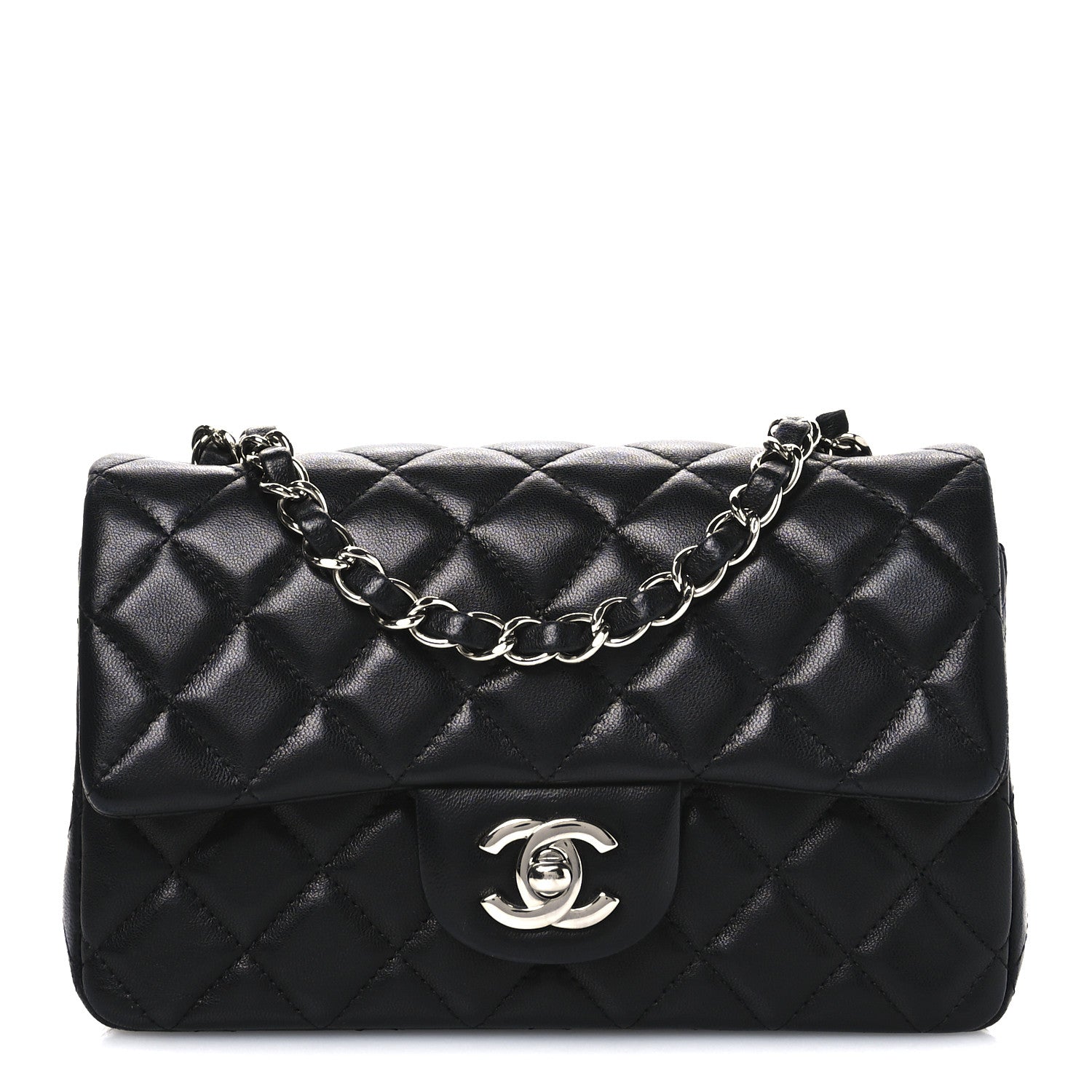 Chanel Lambskin Quilted Mini Rectangular Flap Black 1 of 11