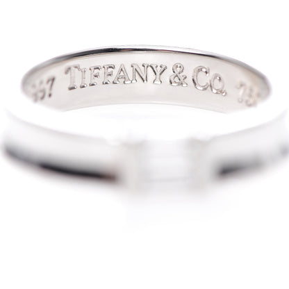 Tiffany 18K White Gold Diamond Baguette Stackable Ring 53.6.25 5 of 7