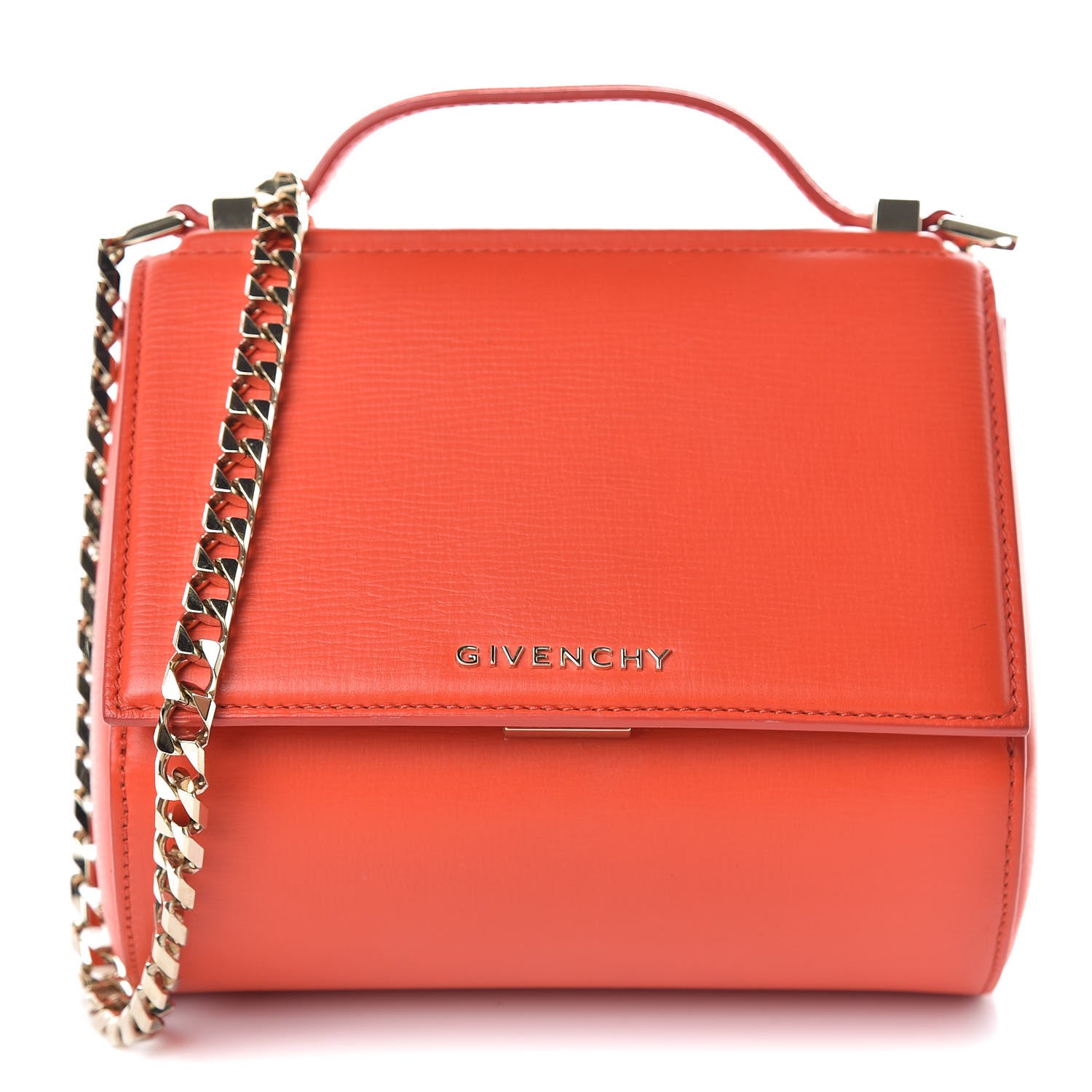Givenchy Textured Calfskin Mini Pandora Box Chain Crossbody Bag Red 1 of 10