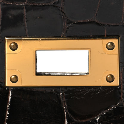 Hermes Shiny Niloticus Crocodile Kelly Sellier 28 Macassar 33 of 38