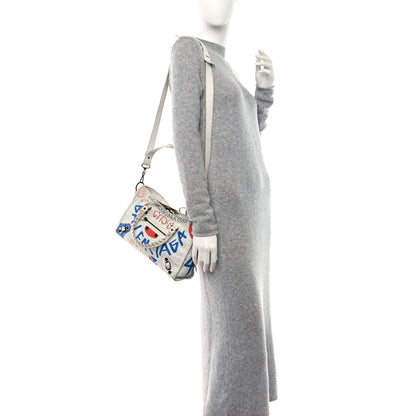 Balenciaga Agneau Graffiti All Over Classic Hardware S City White Bleu Rouge 2 of 18