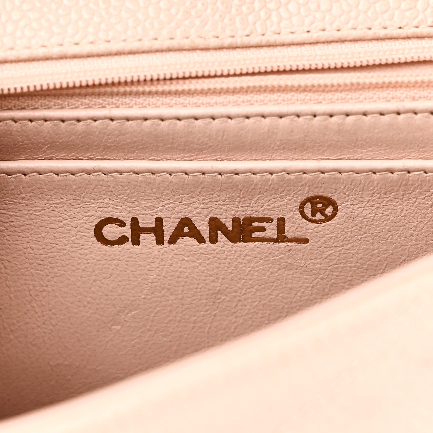Chanel Caviar Chevron Quilted Mini Square Flap Light Beige 6 of 10