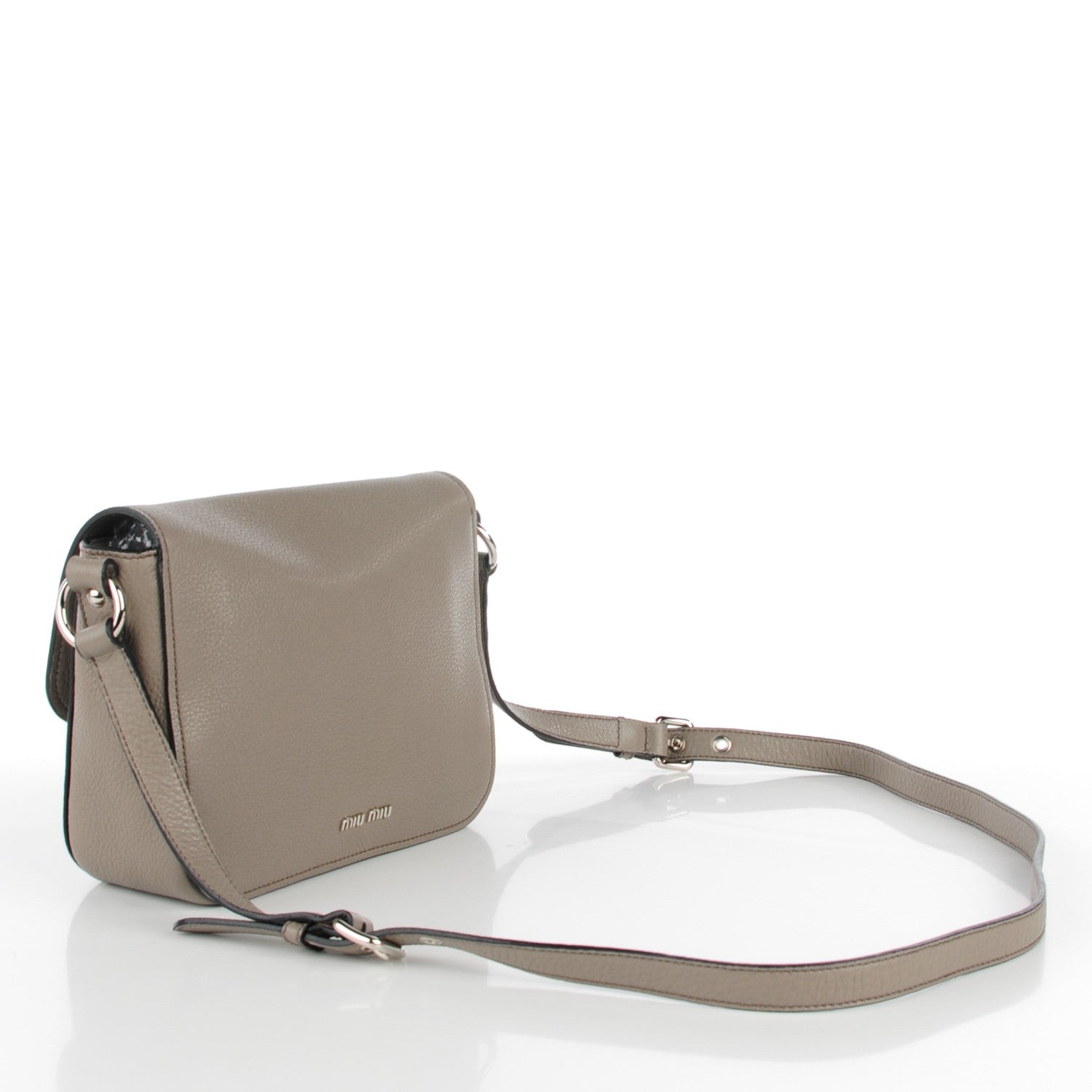Miu Miu Goatskin Madras Shoulder Bag Argilla 3 of 8