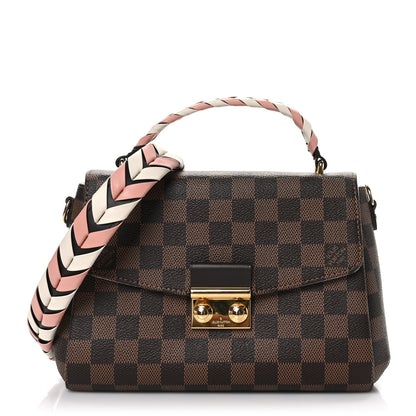 Louis Vuitton Damier Ebene Braided Croisette Cream Pink 1 of 8