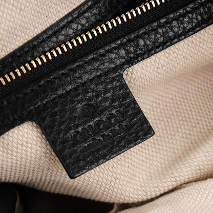 Gucci Pebbled Calfskin Large Soho Chain Shoulder Bag Black 6 of 7