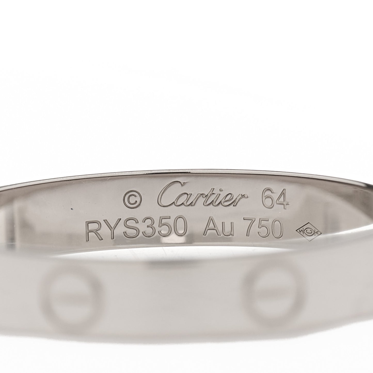18K White Gold 3.5mm LOVE Wedding Band Ring 64 10.75