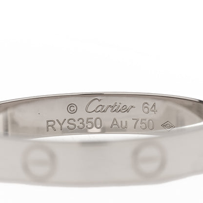 Cartier 18K White Gold 3.5mm LOVE Wedding Band Ring 64 10.75 4 of 6