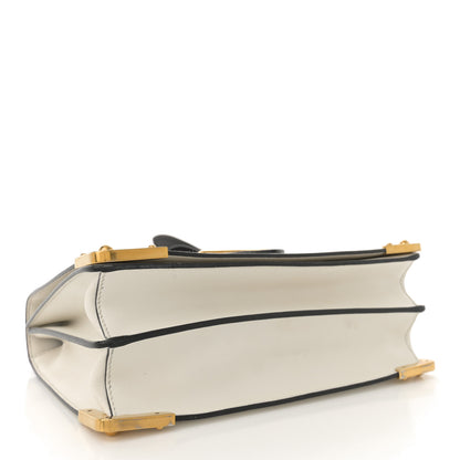 Prada City Calf Saffiano Large Cahier Bag White Black 4 of 17