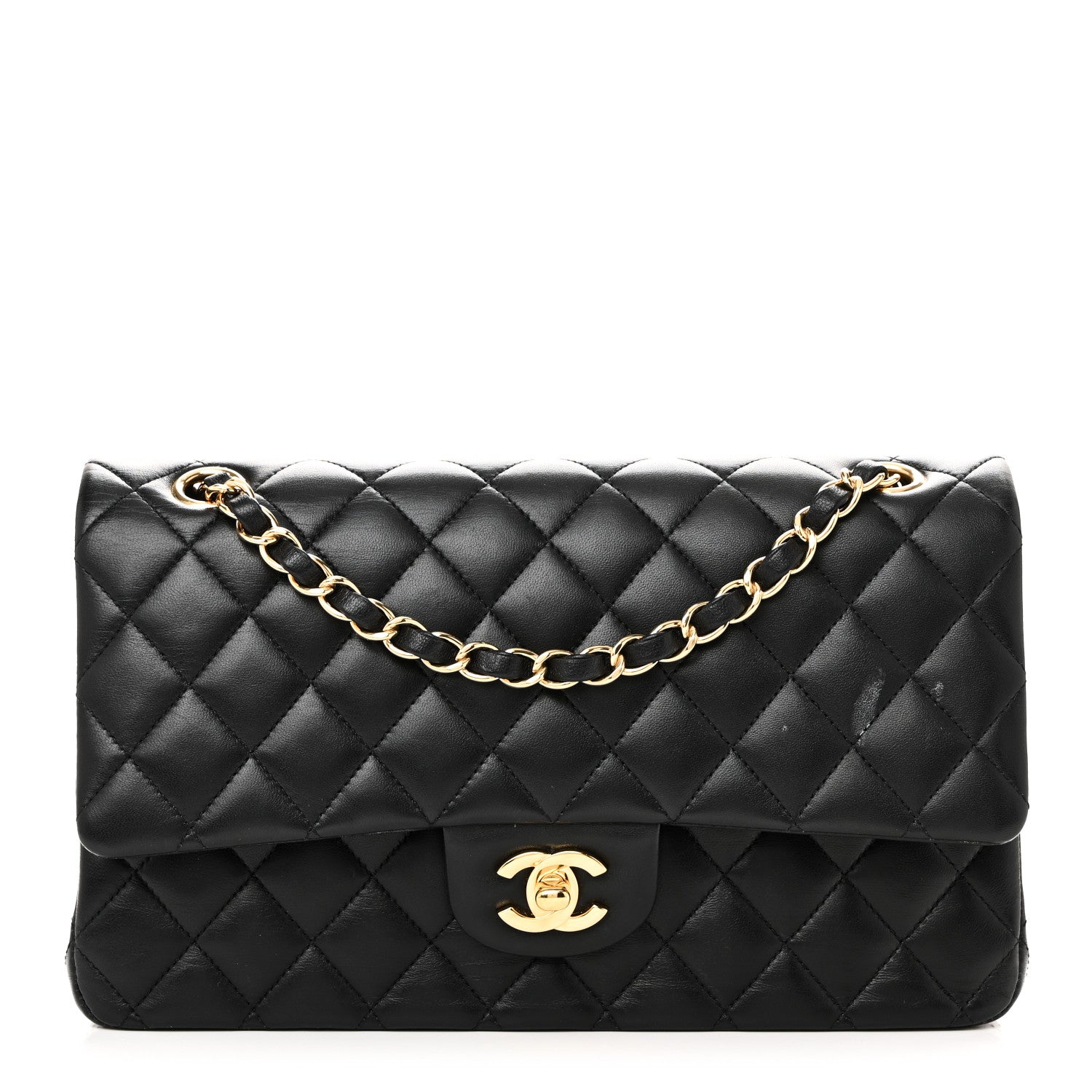 Chanel Lambskin Quilted Medium Double Flap Black 1 of 11