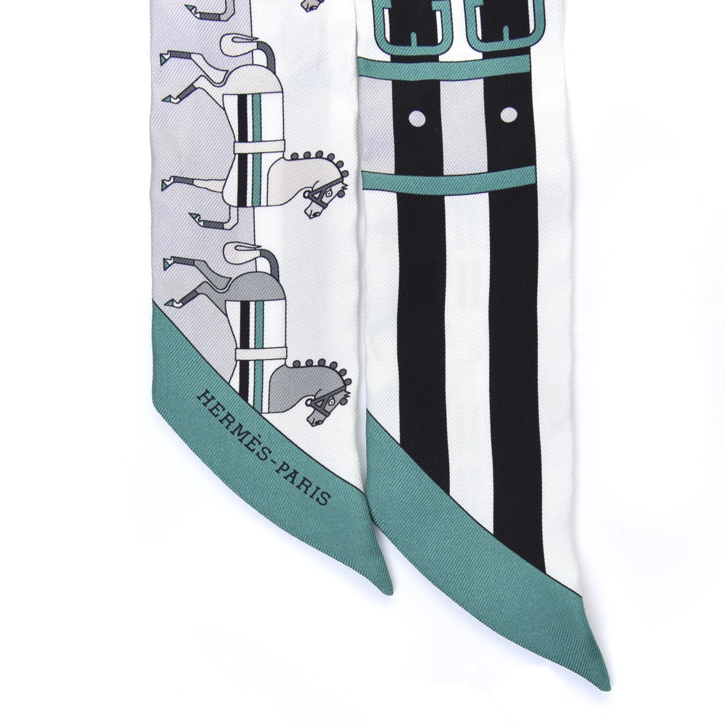 Silk Rocabar Twilly White Gris Perle Menthe