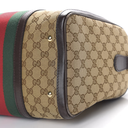 Gucci Monogram Vintage Web Medium Boston Dark Brown 6 of 9