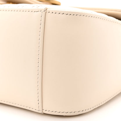Gucci Calfskin Matelasse Mini GG Marmont Top Handle Shoulder Bag White 11 of 17