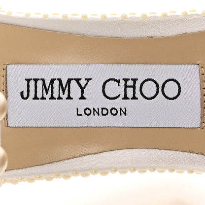 Jimmy Choo Pearl Satin Sacaria 120 Sandals 40 White 9 of 15